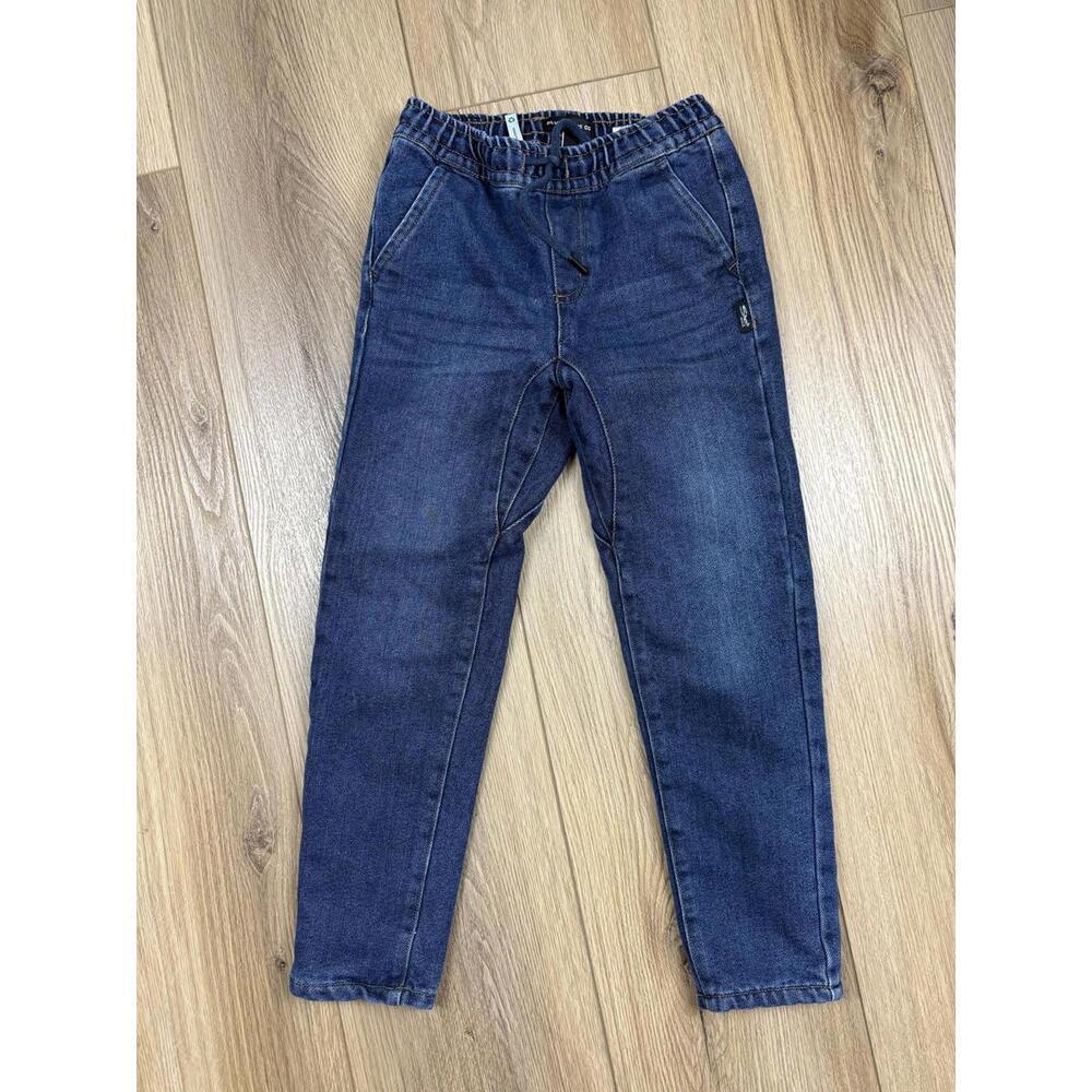 Silver Jeans Co. Jeans Boys 8 Blue Tapered Fleece Lined Drawstring Waist Denim